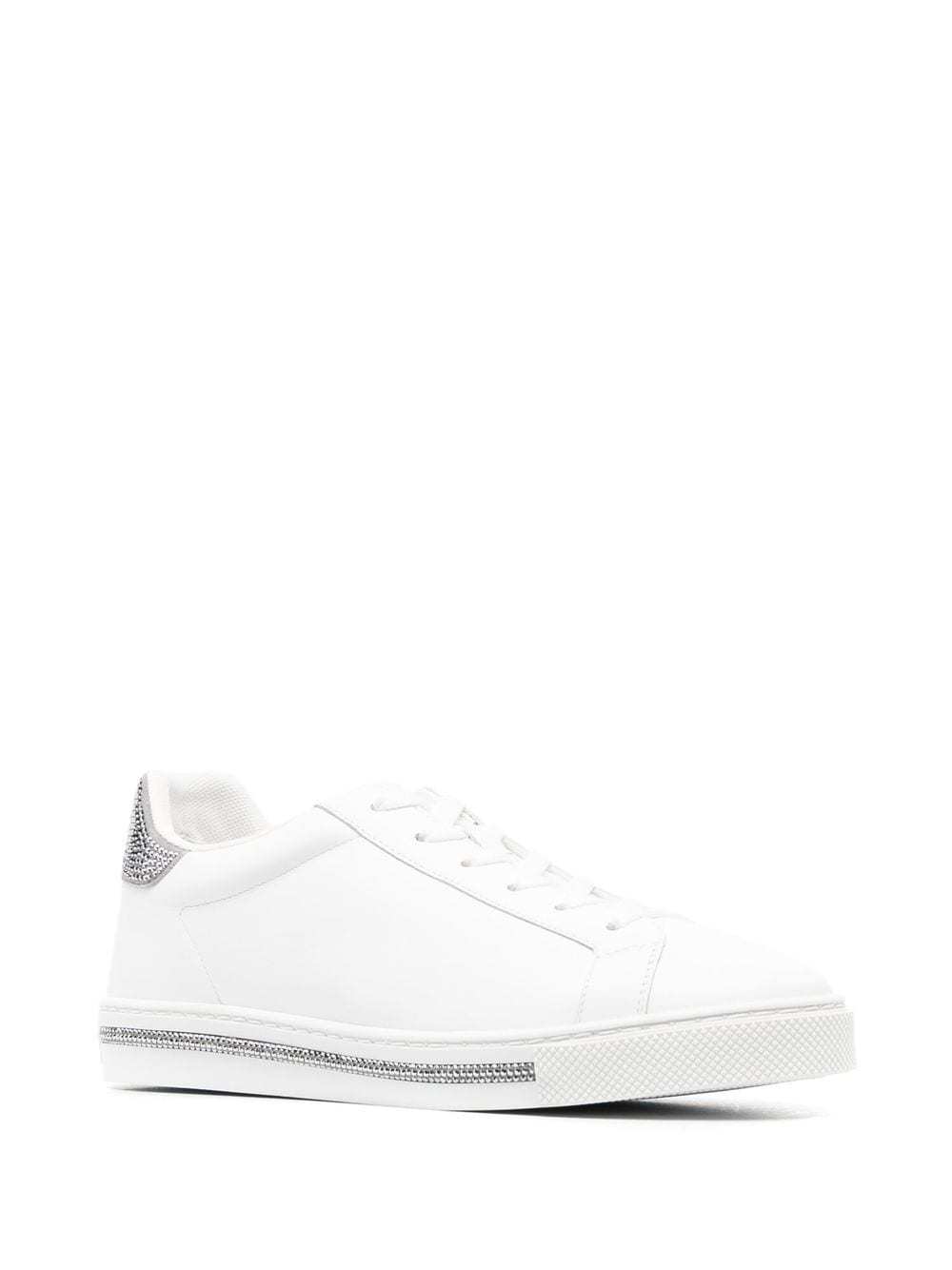 RENÉ CAOVILLA CRYSTAL-EMBELLISHED LACE-UP SNEAKERS 