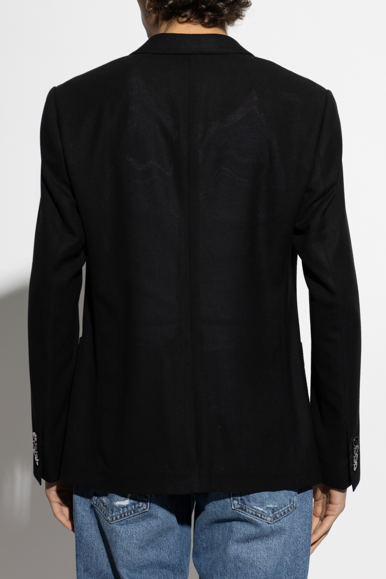 Dolce & Gabbana Long-sleeved Suit Coat In Black