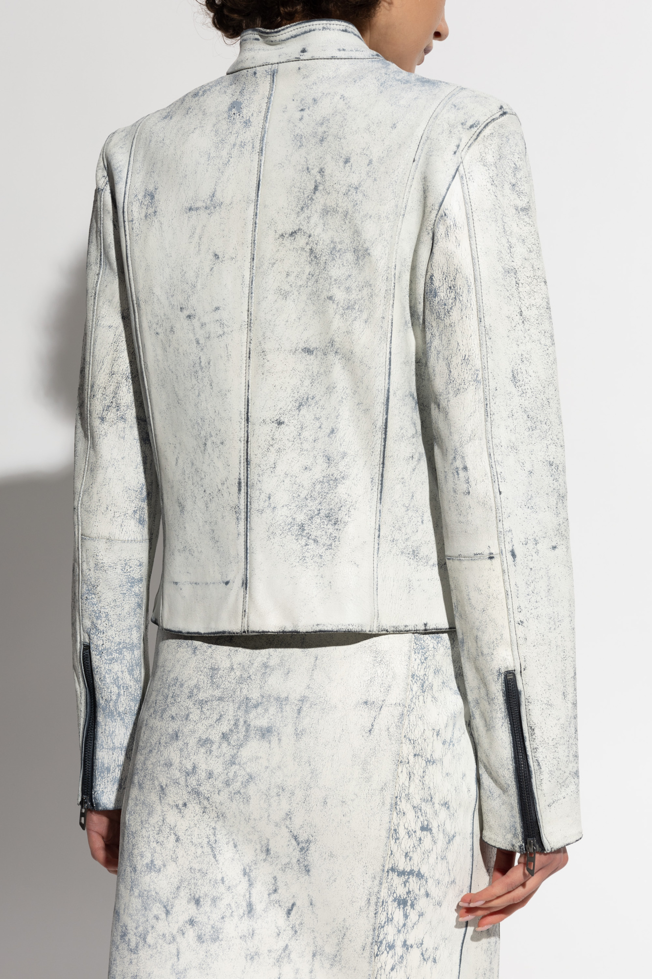 Diesel L-yric Biker Jacket In White