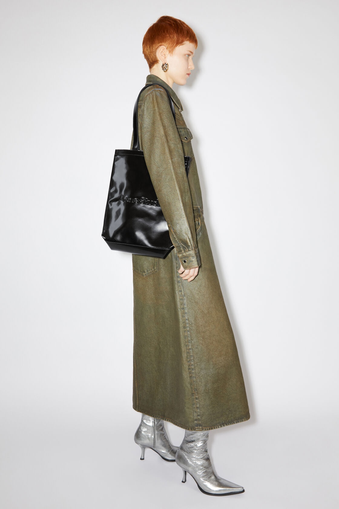 Shop Acne Studios Embossed-logo Tote Bag In Black