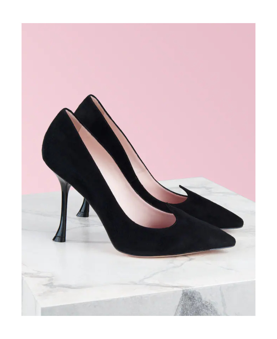 Roger Vivier I Love Vivier Heart-shaped Suede Pumps In Black