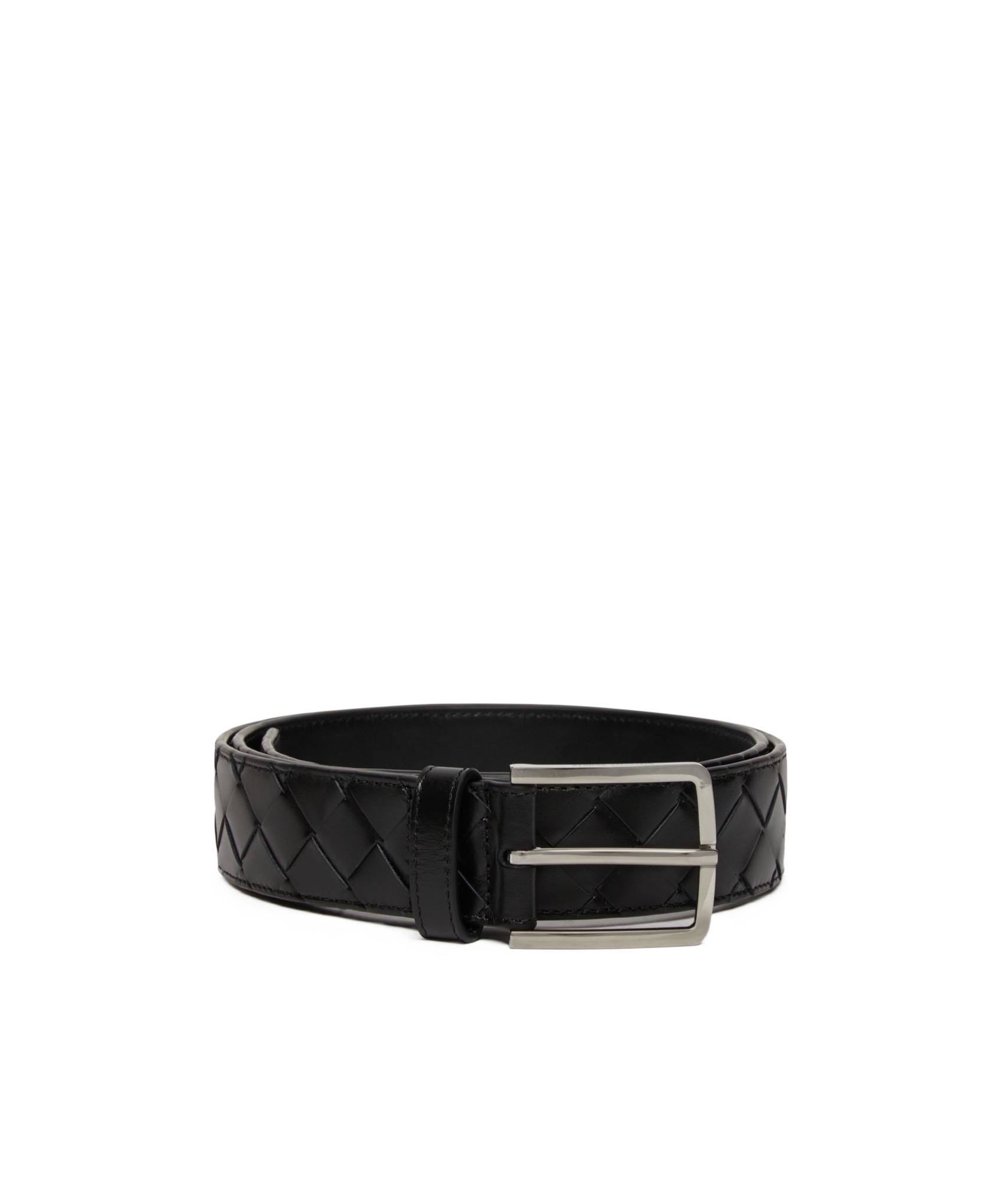 Shop Bottega Veneta Knitted Detail Belt In Black