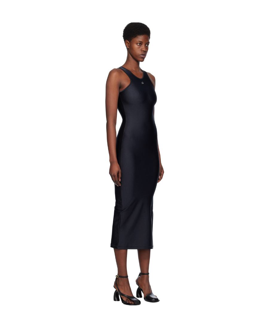 Coperni Embellished Satin-jersey Midi Dress In Black