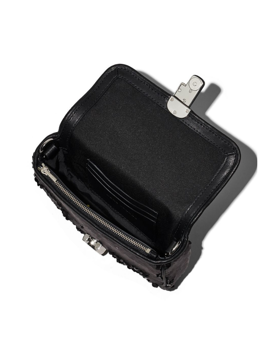 Marc Jacobs The Sequin J Marc Mini Shoulder Bag In Black