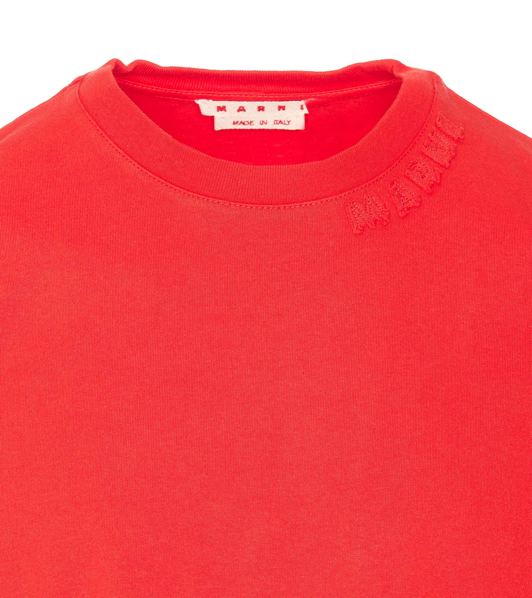 Marni Crewneck T-shirt Short Sleeves In Orange