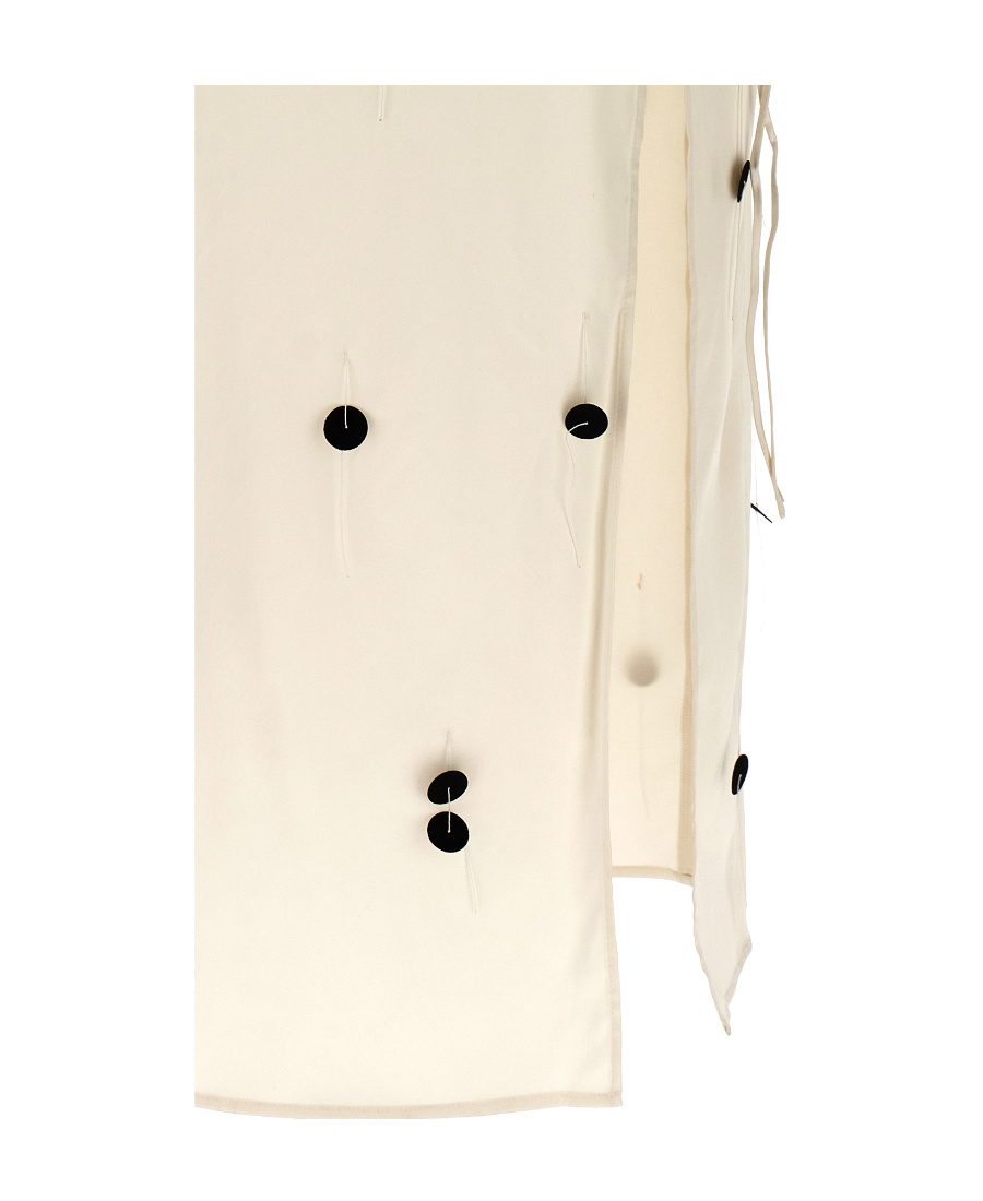 Jacquemus Beloved Off-shoulder Midi Dress With Button Embellishments In Neutral