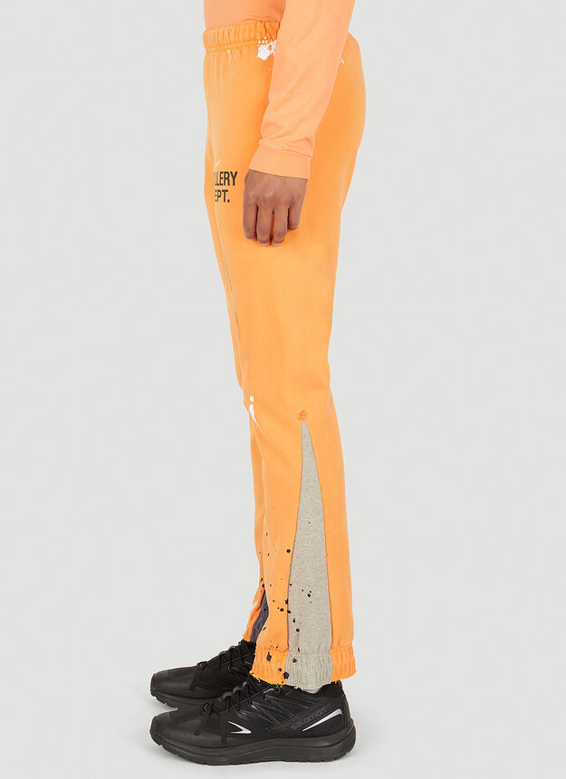 Gallery Dept. Flared Paint-splatter Track Pants In Orange