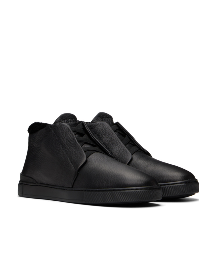 Zegna Logo Casual Sports Shoes In Black