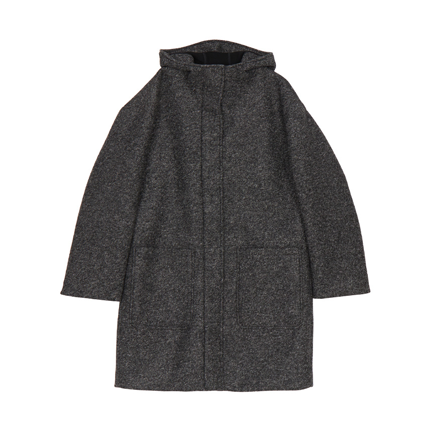 Max Mara Hooded Coat In Gray