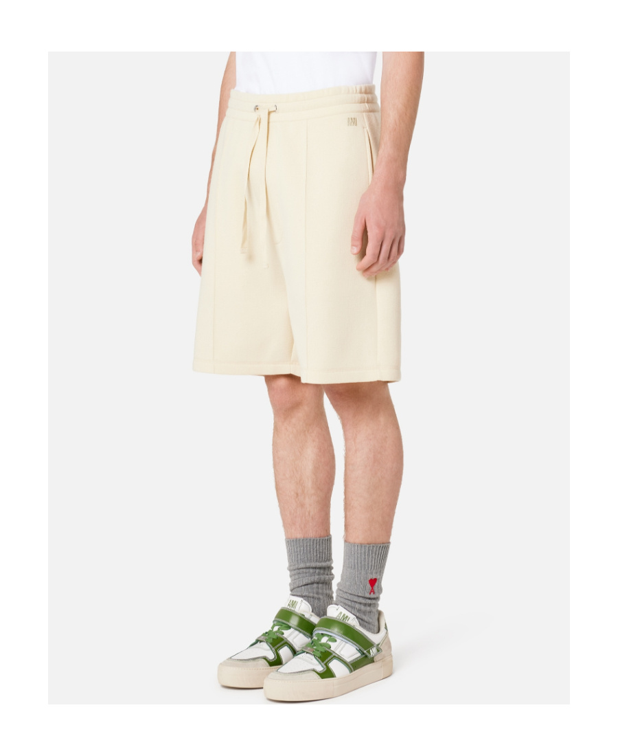 Ami Alexandre Mattiussi Pintuck Drawstring Shorts In White