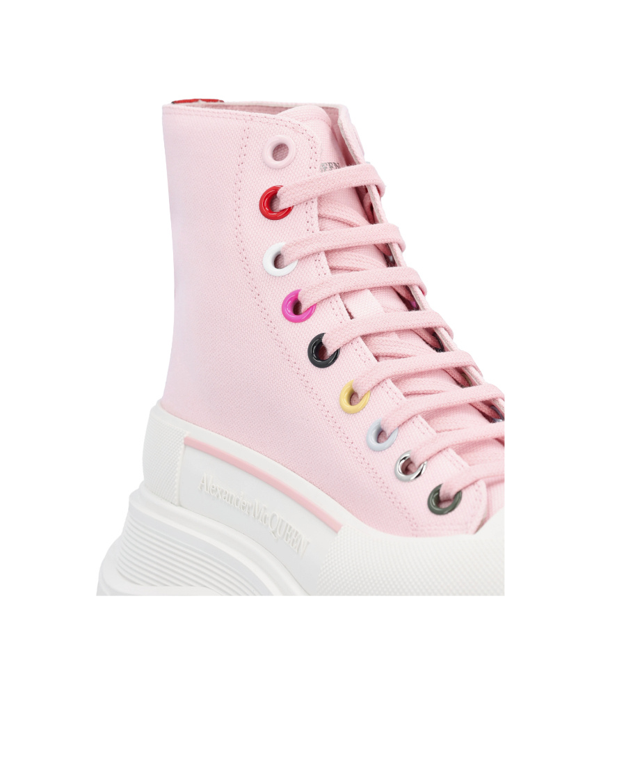 Alexander Mcqueen Tread High-top Lace Sneakers In Pink
