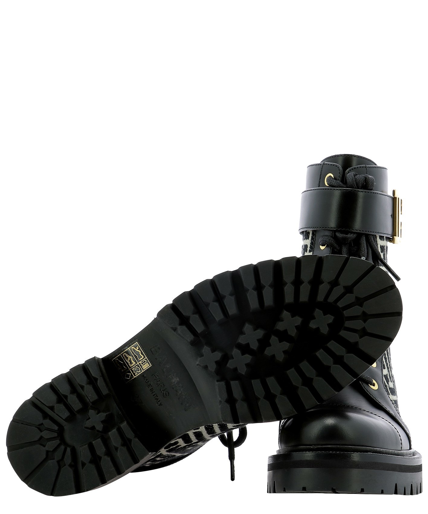 Balmain Ranger Romy Monogram Boots In Black