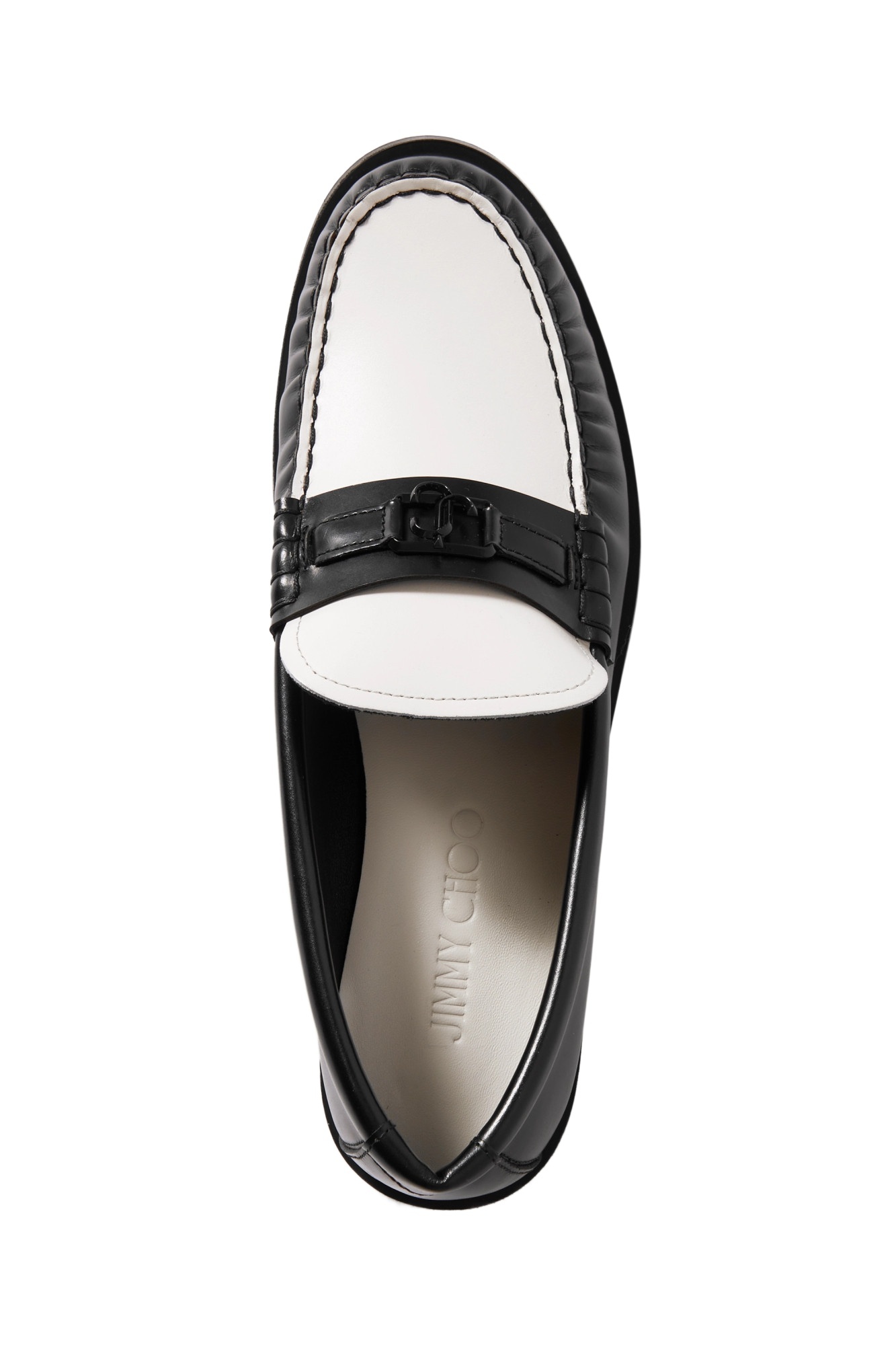 Jimmy Choo Mocassini Addie In Pelle Bicolor Donna In Black