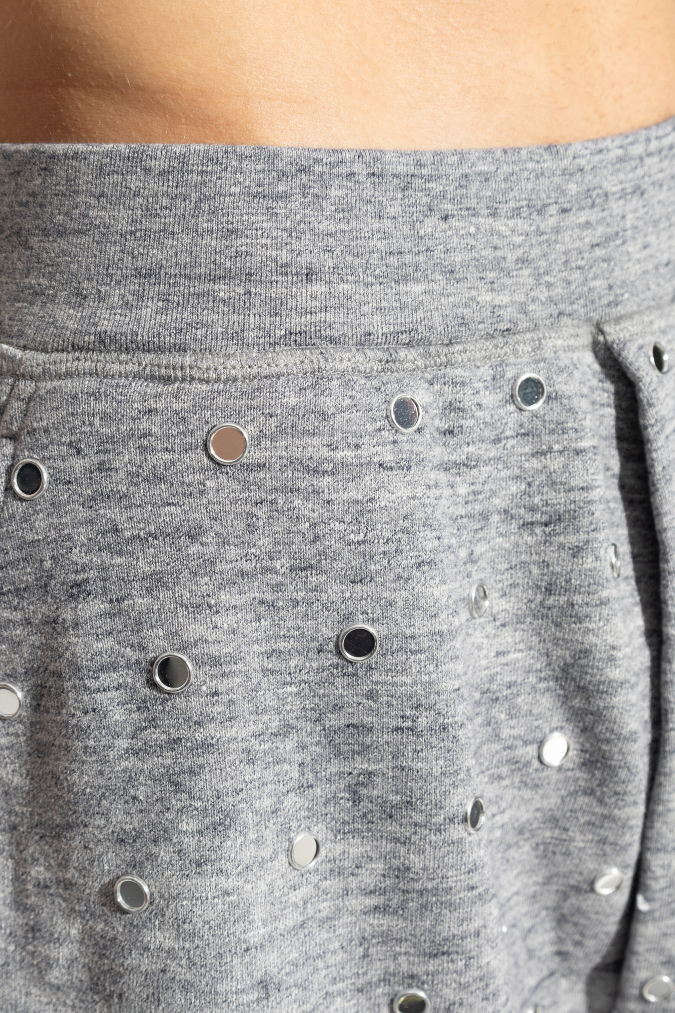 Dsquared2 Eyelet-embellished Mélange-effect Track Shorts In Gray