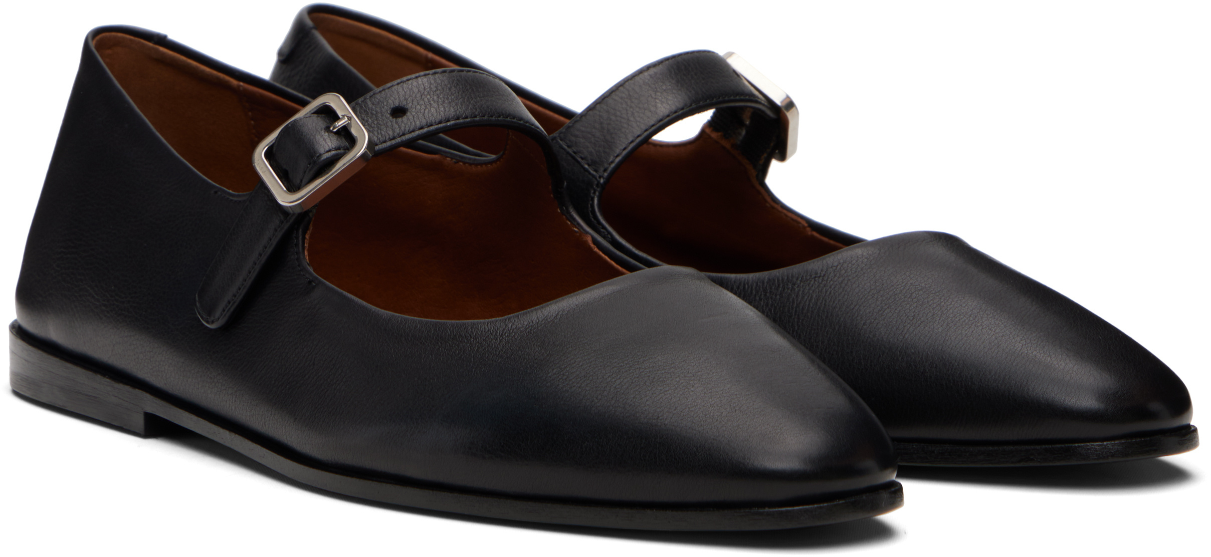 Marsèll Scivolo Leather Ballet Flats In Black