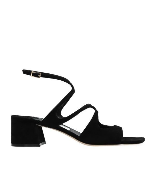 Jimmy Choo Azilia 45 Suede Leather Sandals In Black