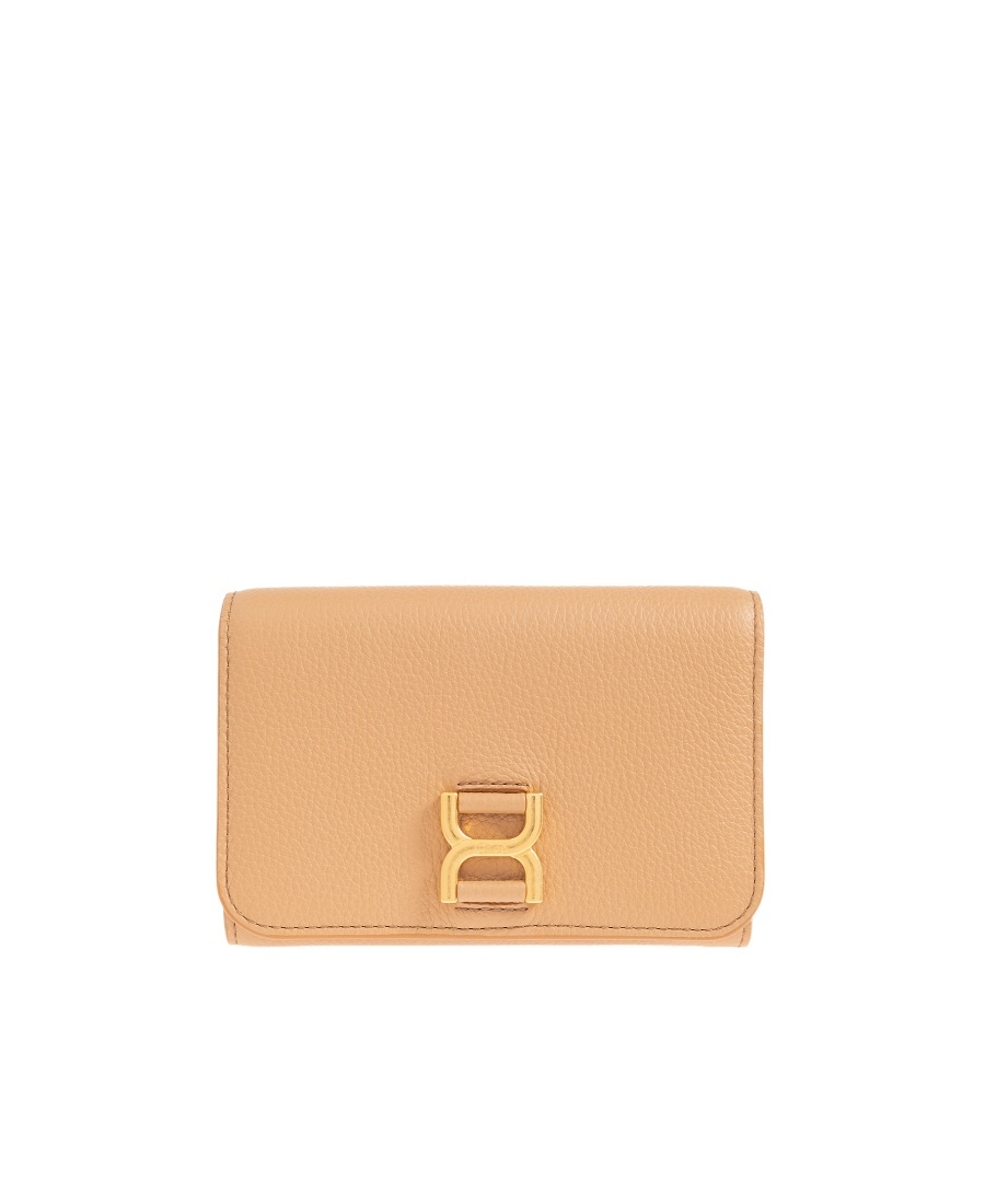 Chloé Tri-fold Leather Wallet In Nude