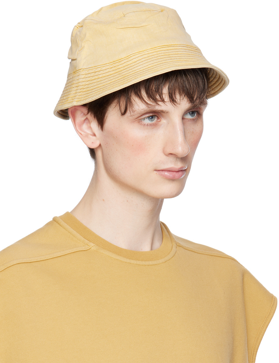Rick Owens Drkshdw Yellow Gilligan Narrow Brim Bucket Hat In Nude