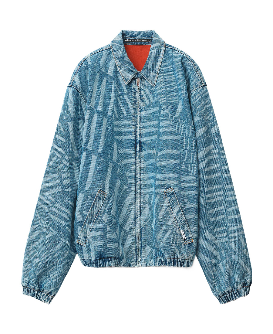 ALEXANDER WANG LOGO-PRINT DENIM JACKET