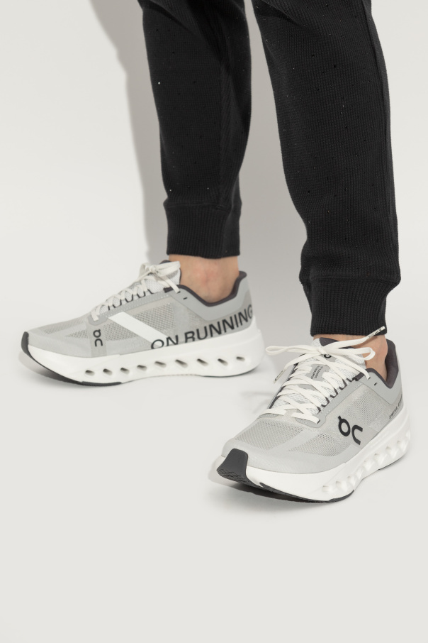 On Running Cloudsurfer Next Wide Running Shoes In Glacier/white In White