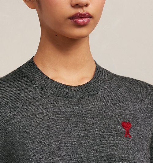 Ami Alexandre Mattiussi Ami Paris Ami De Coeur Logo Embroidered V-neck Cardigan In Black