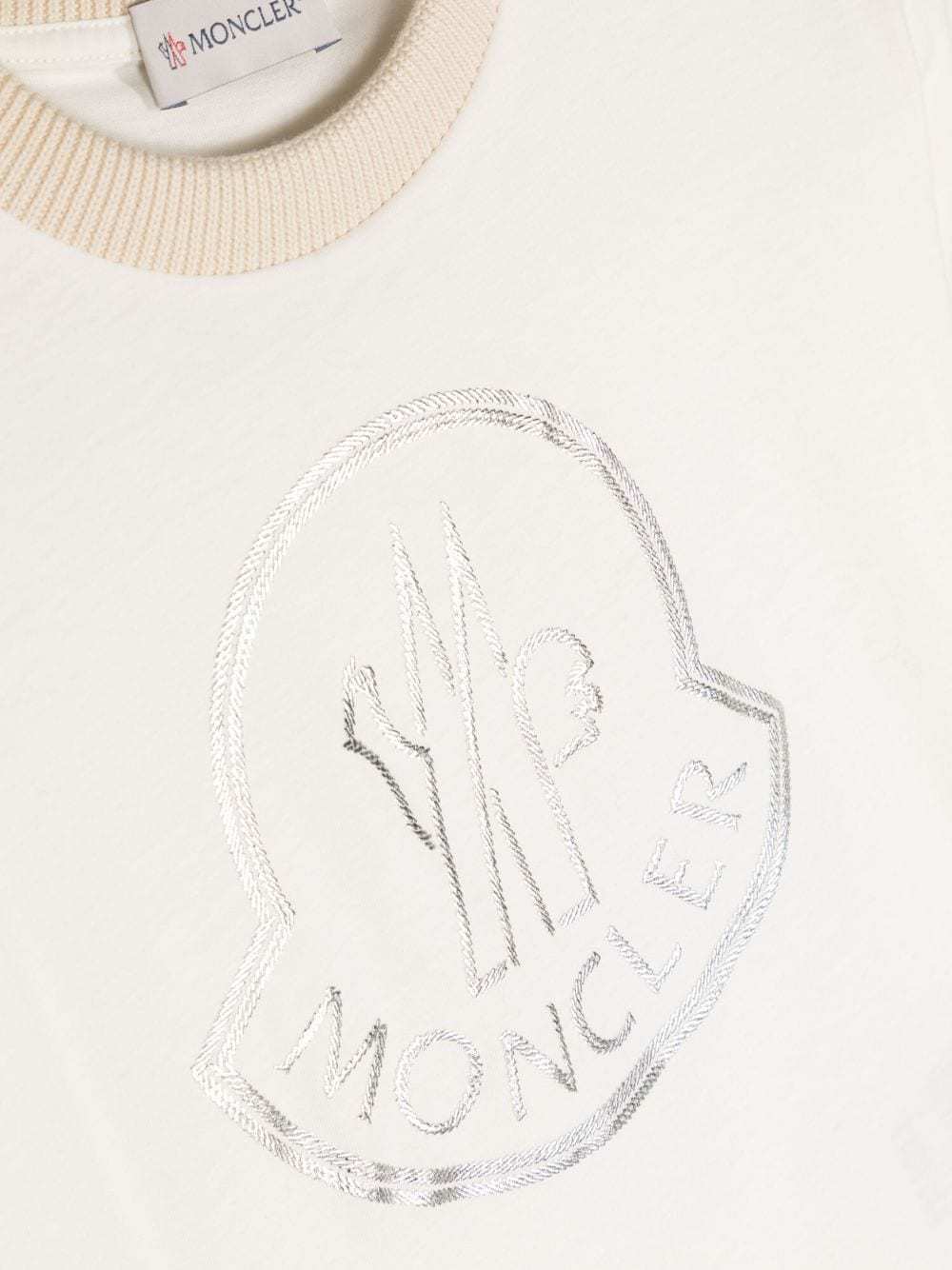 Moncler Logo-embroidered Cotton T-shirt In White