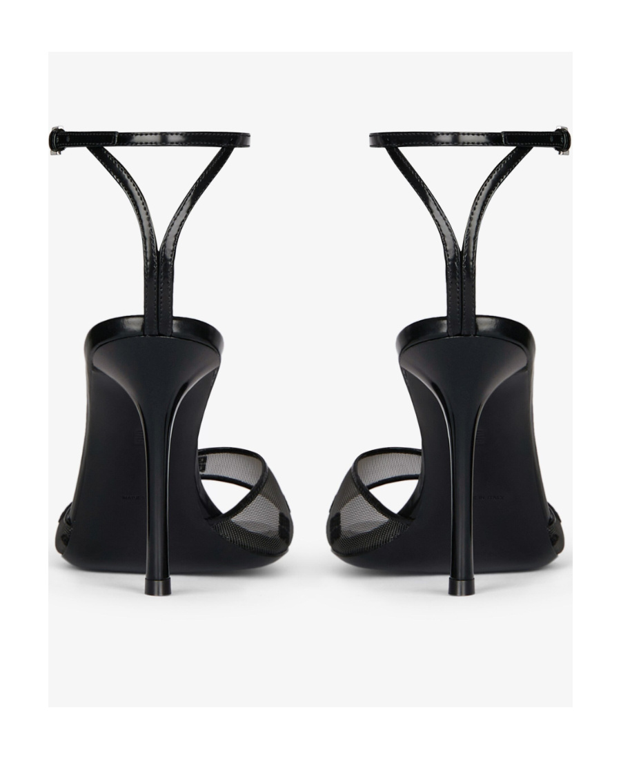 Givenchy Black Stitch 4g Mesh Heeled Sandals In Black