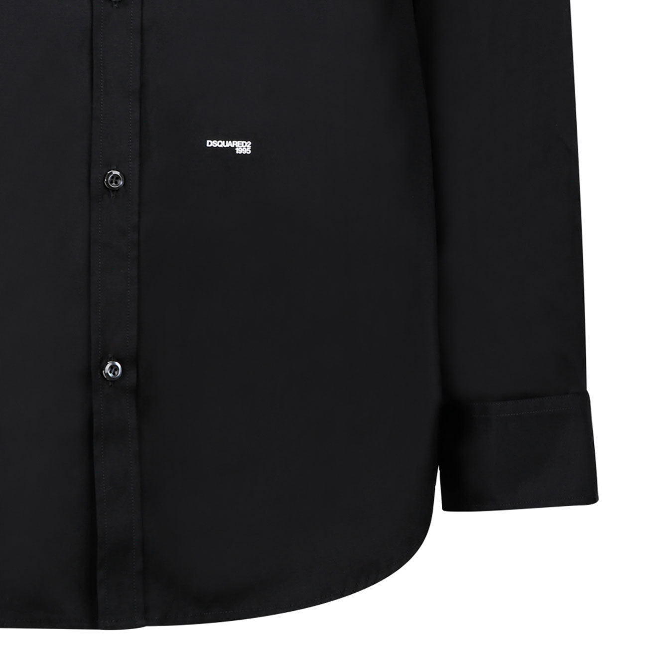 Dsquared2 Dsquared Men Black Stretch Poplin Shirt In Black