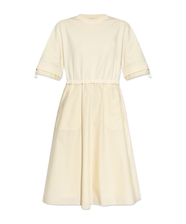Moncler Cotton Midi Dress In White
