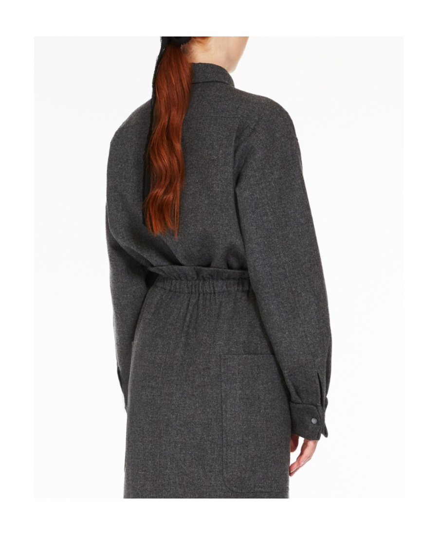 Max Mara Abadan Felted-finish Shirt Jacket In Black
