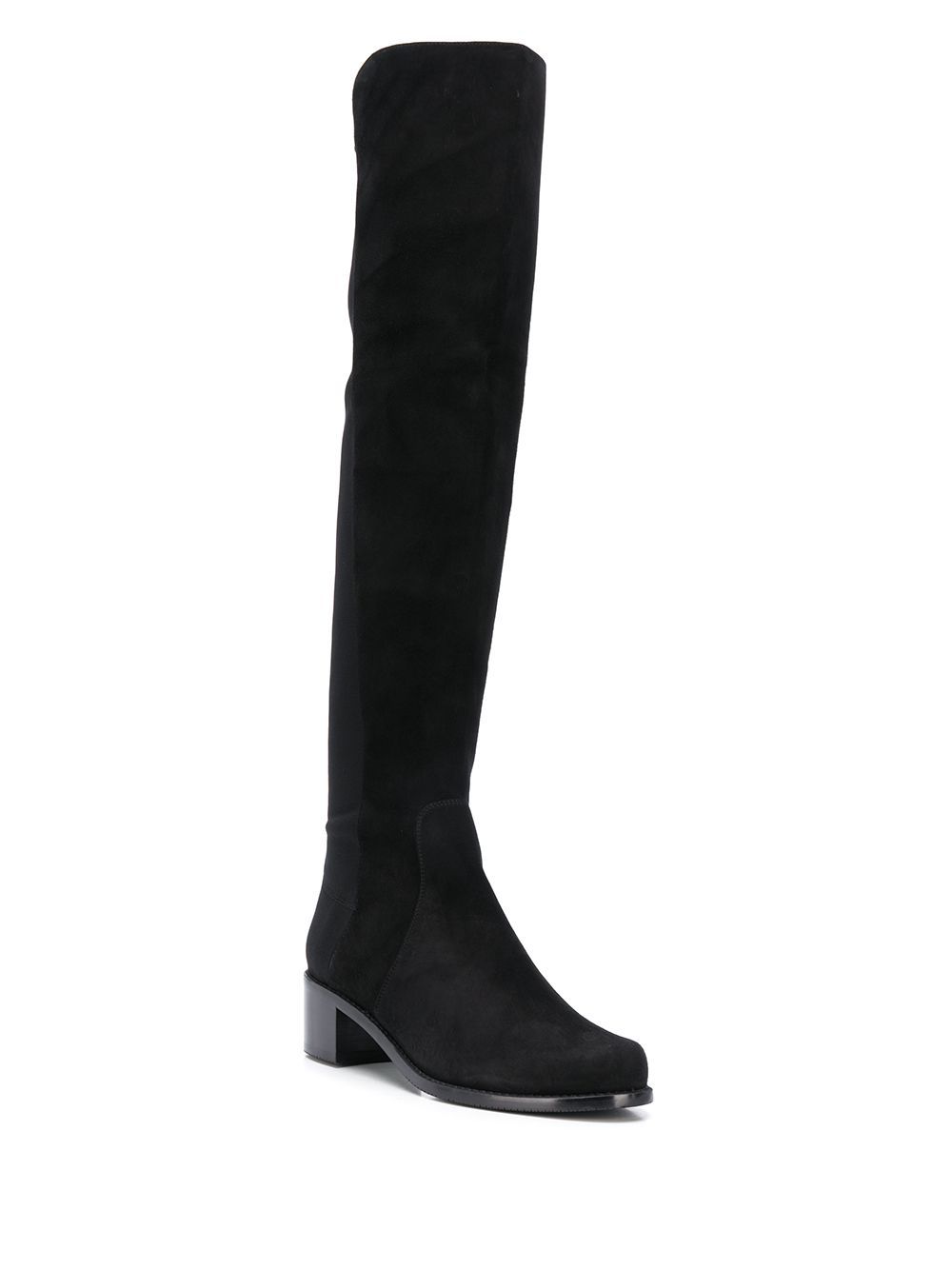 Stuart Weitzman Reserve Suede Over-the-knee Boot In Black