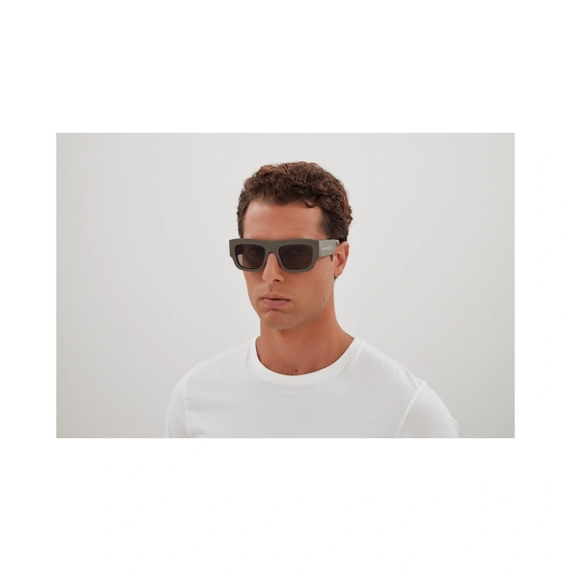 Alexander Mcqueen Logo-engraved Square-frame Sunglasses In Brown