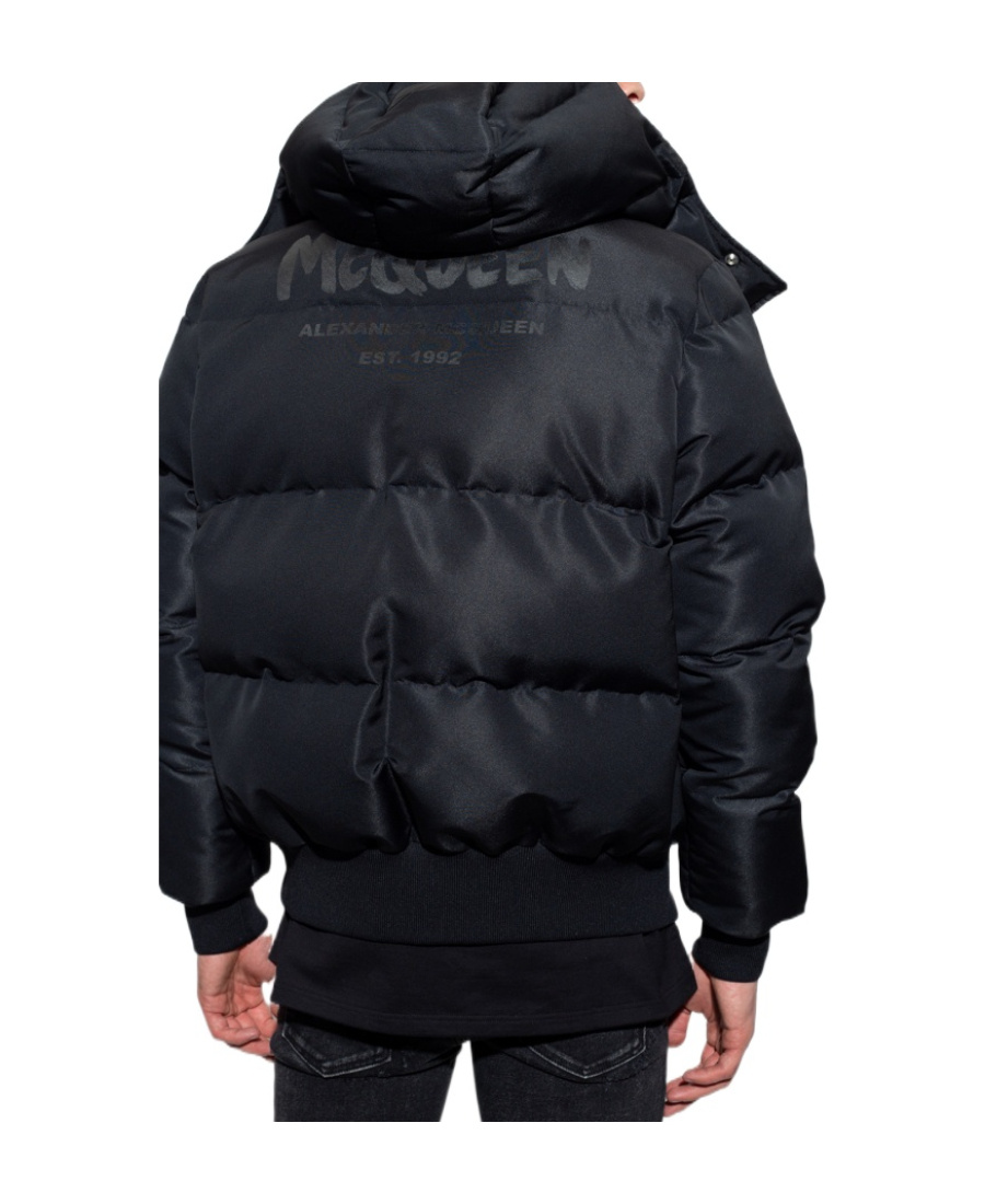 Alexander Mcqueen Logo-print Padded Puffer Jacket In Black