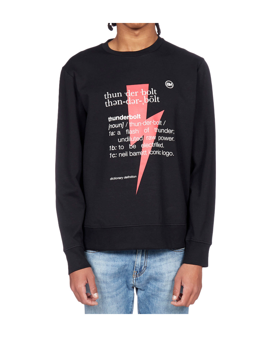 Neil Barrett Black Cotton Blend Logo Sweatshirt In Black
