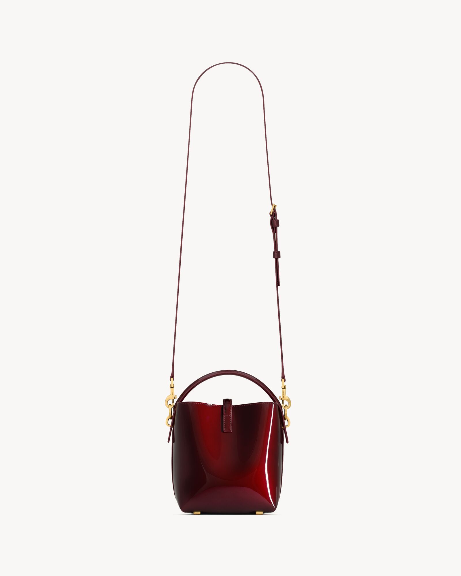 Saint Laurent Le 37 Mini Patent Leather Bag In Burgundy