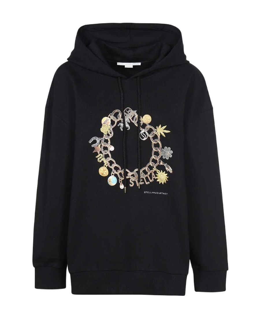 Stella Mccartney Bracelet-print Cotton Hoodie In Black