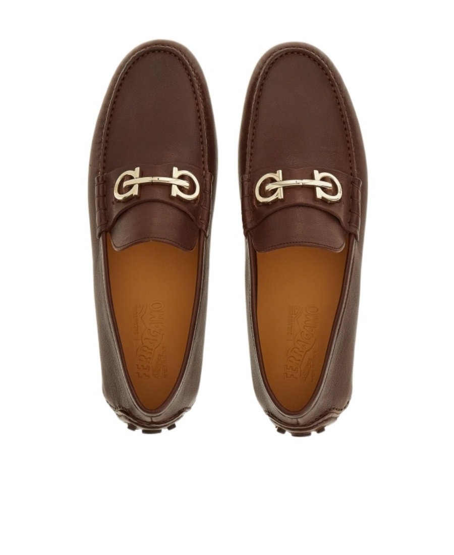 Ferragamo Horsebit-detail Leather Loafers In Black