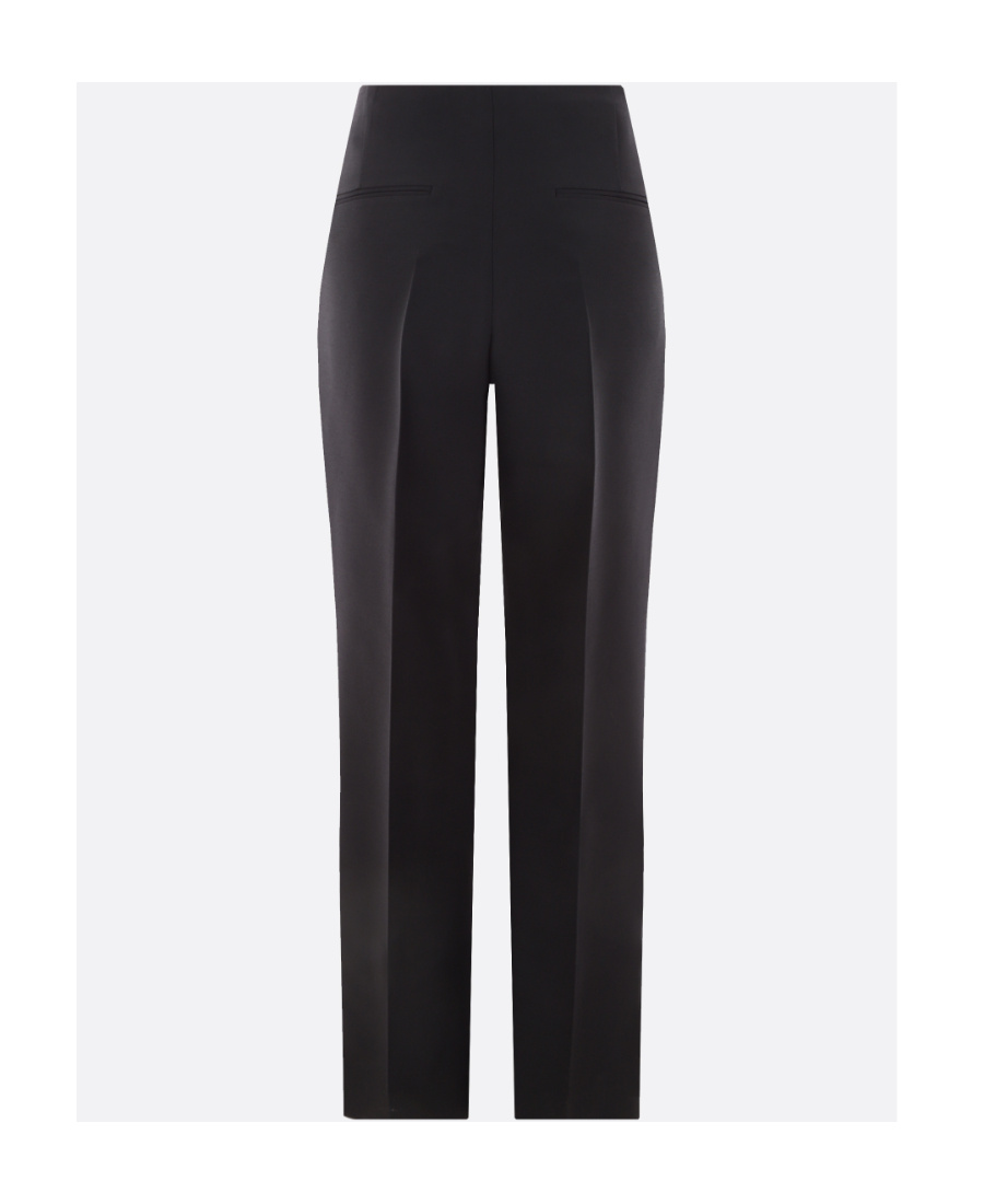 The Row Wool Pleated Detail Casual Pants In Black