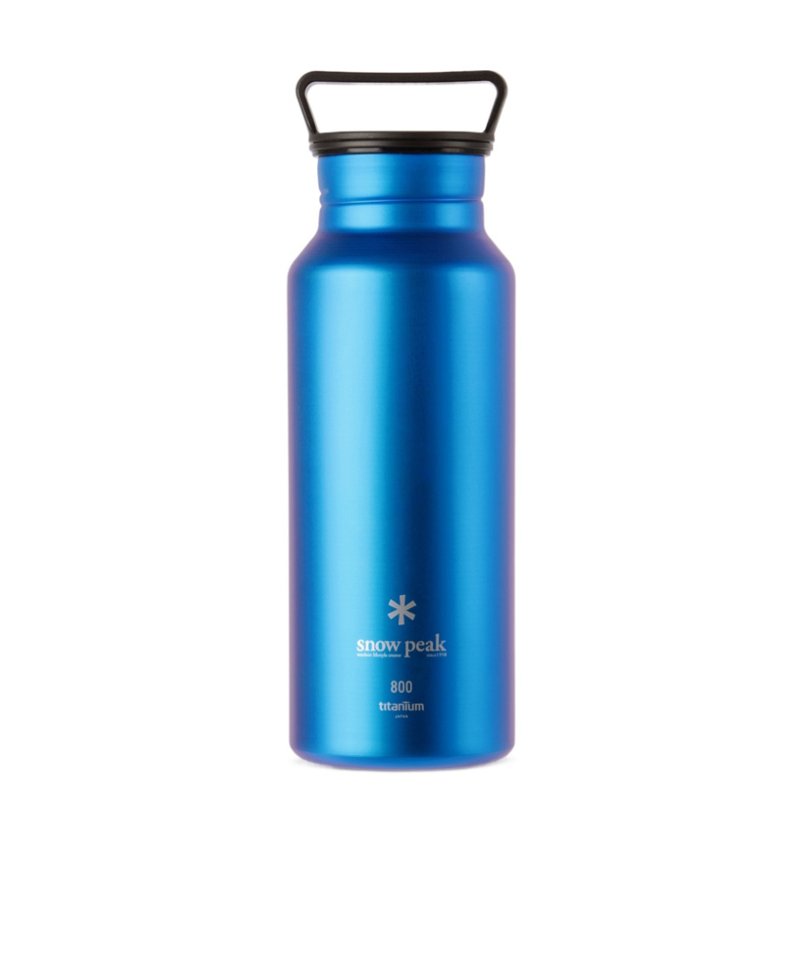 Snow Peak Logo 800 Titanium Auroral Bottle In Blue