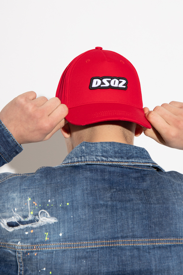 Dsquared2 Logo-patch Cotton Cap In Red