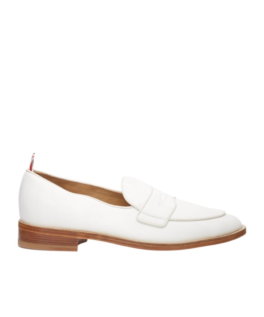 Thom Browne Penny Loafer Shoes In White
