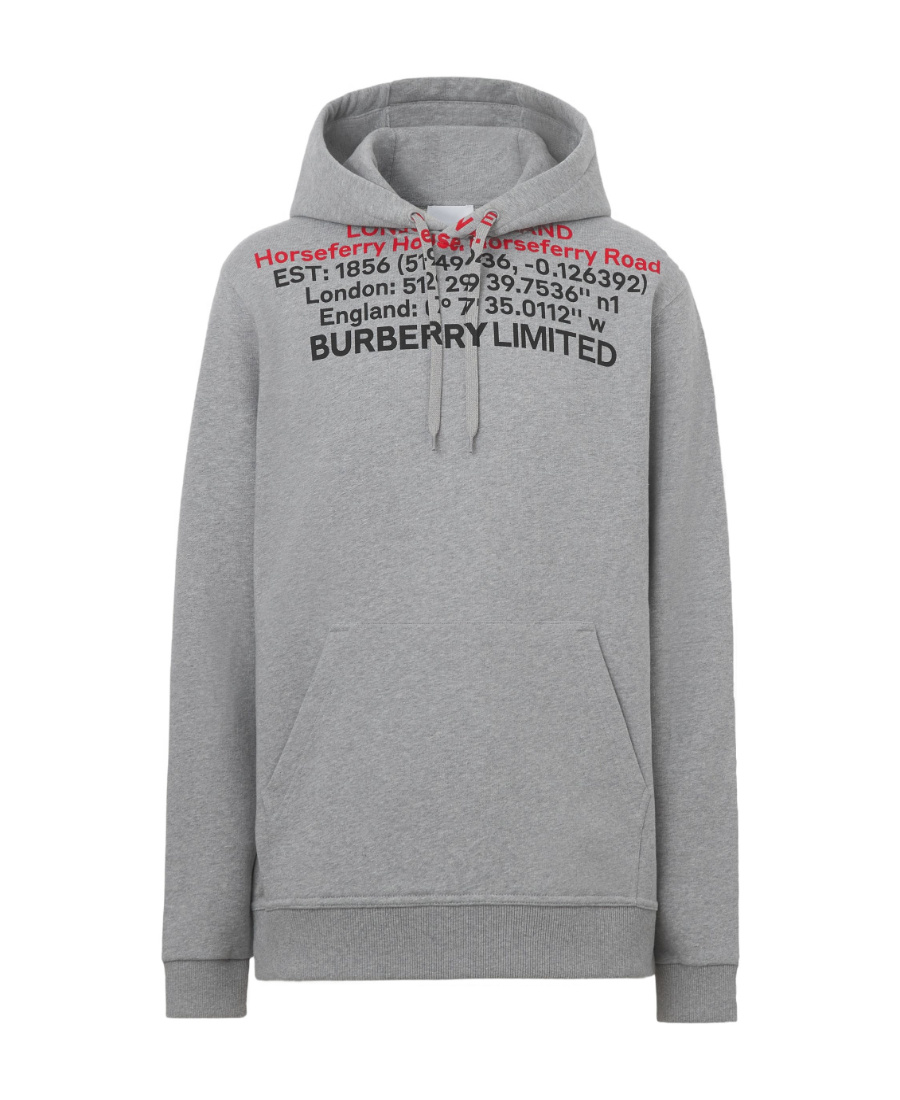 Burberry Horseferry-print Hoodie In Gray