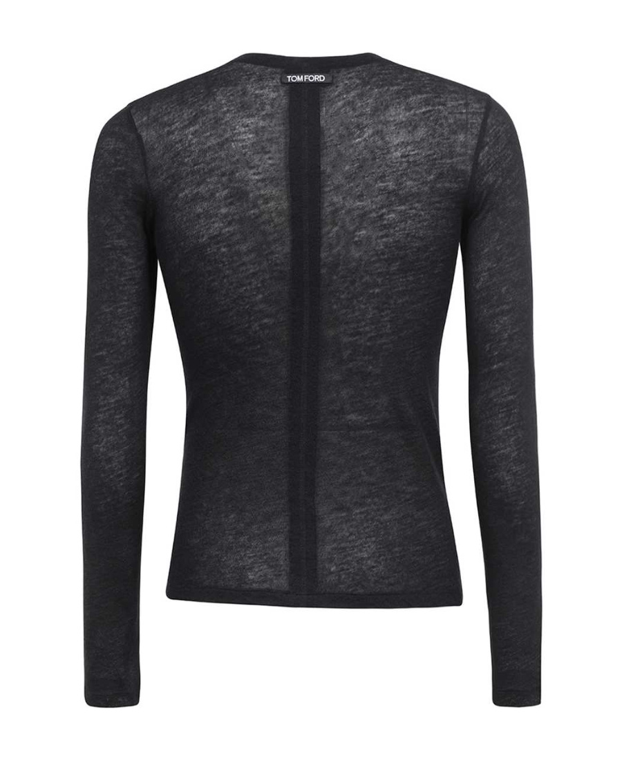 Tom Ford Crew-neck Cashmere Sweater In Black