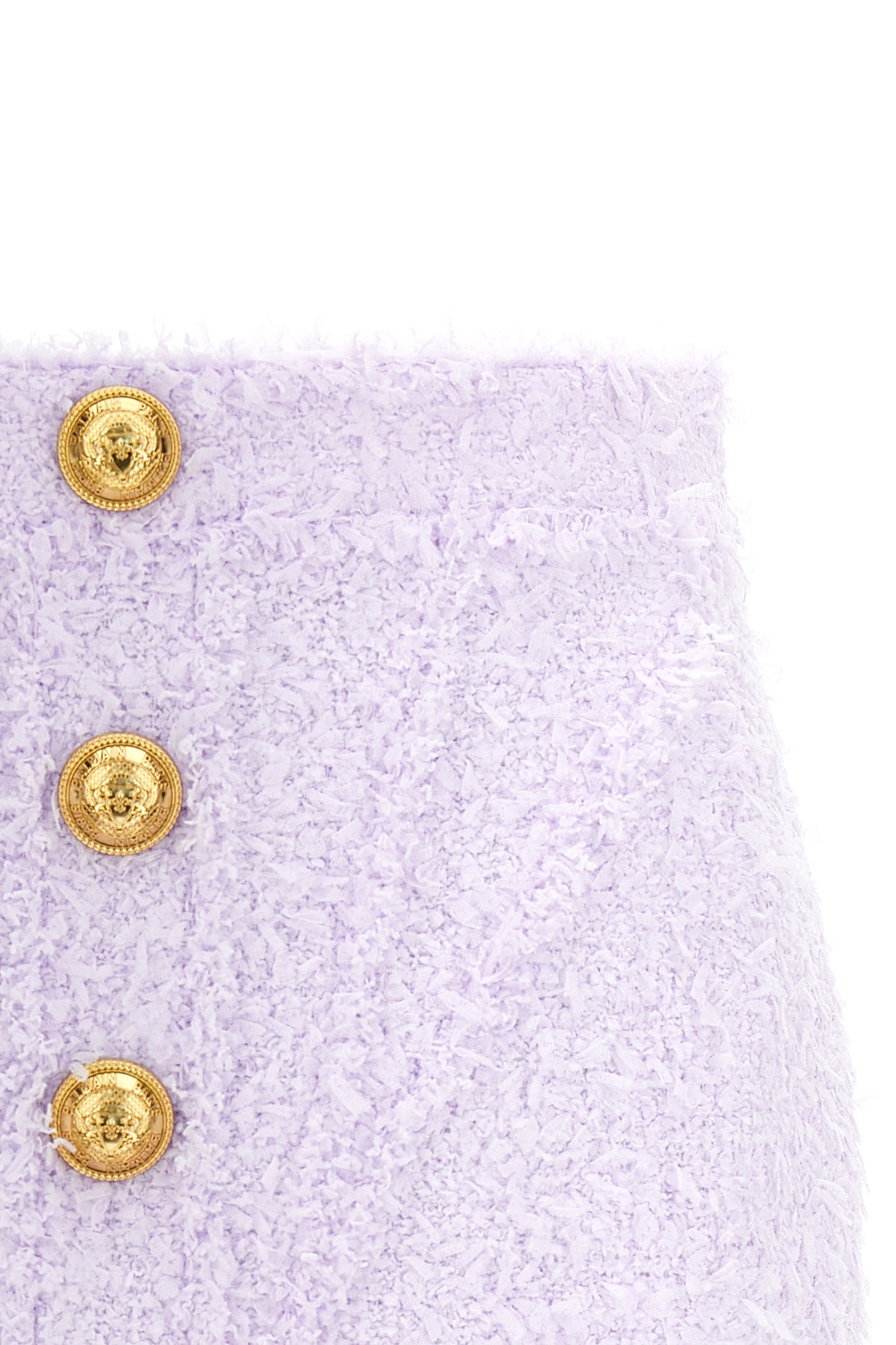 Balmain Purple Button Miniskirt In Purple