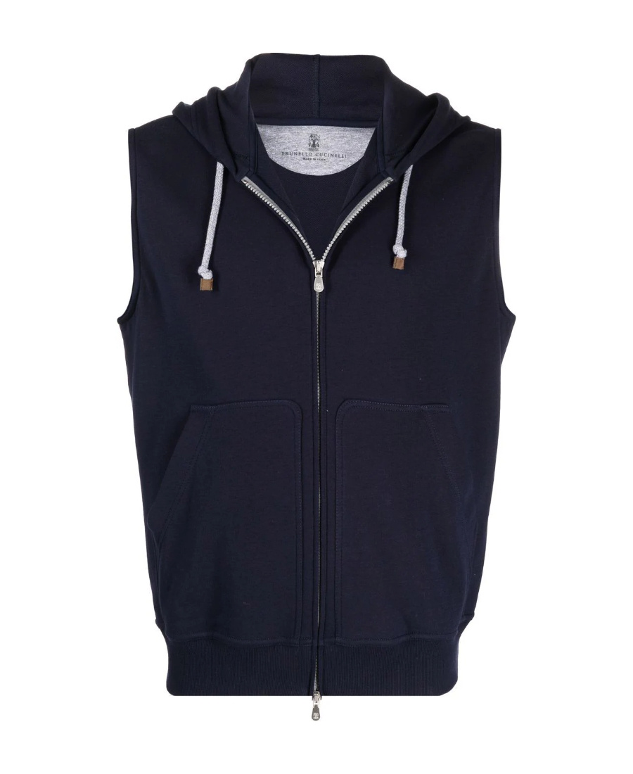 Brunello Cucinelli Contrasting-sleeves Sweatjacket In Black
