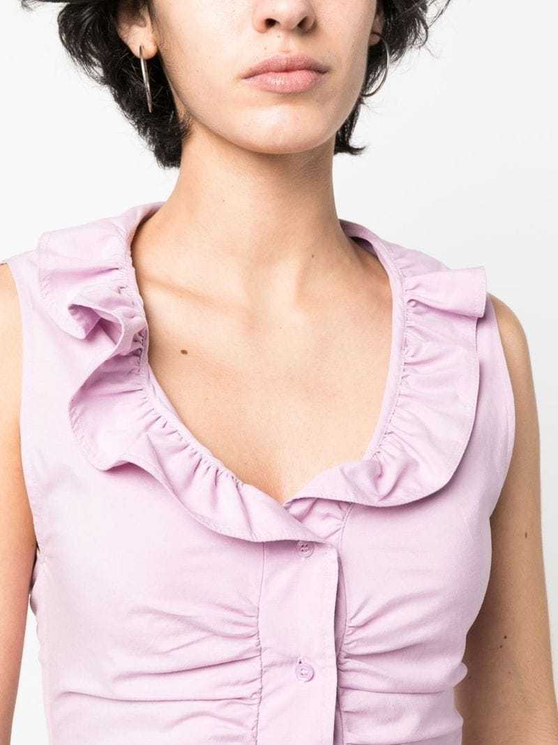 Isabel Marant Ruffle-trim Sleeveless Blouse In Pink