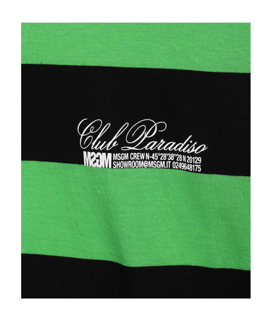MSGM STRIPED-PATTERN COTTON T-SHIRT