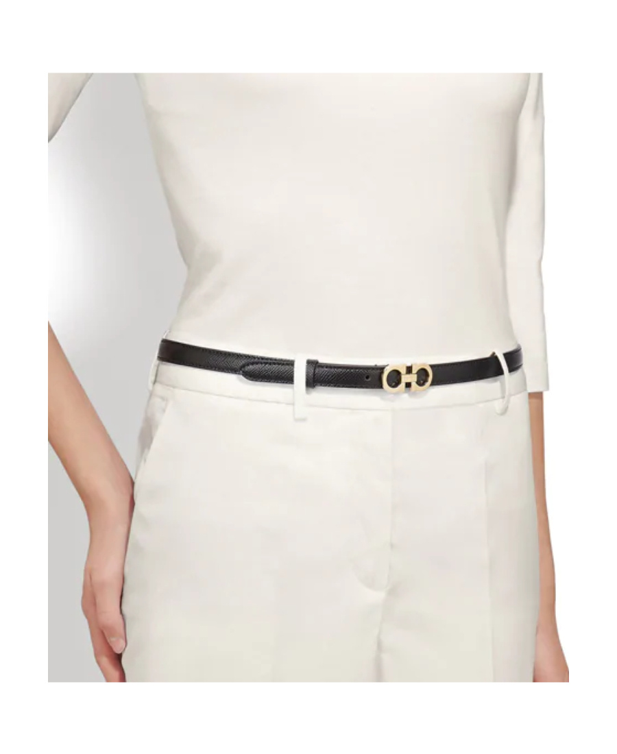 Ferragamo Fo Donna 1.5 Lthr Thin Blt In Black