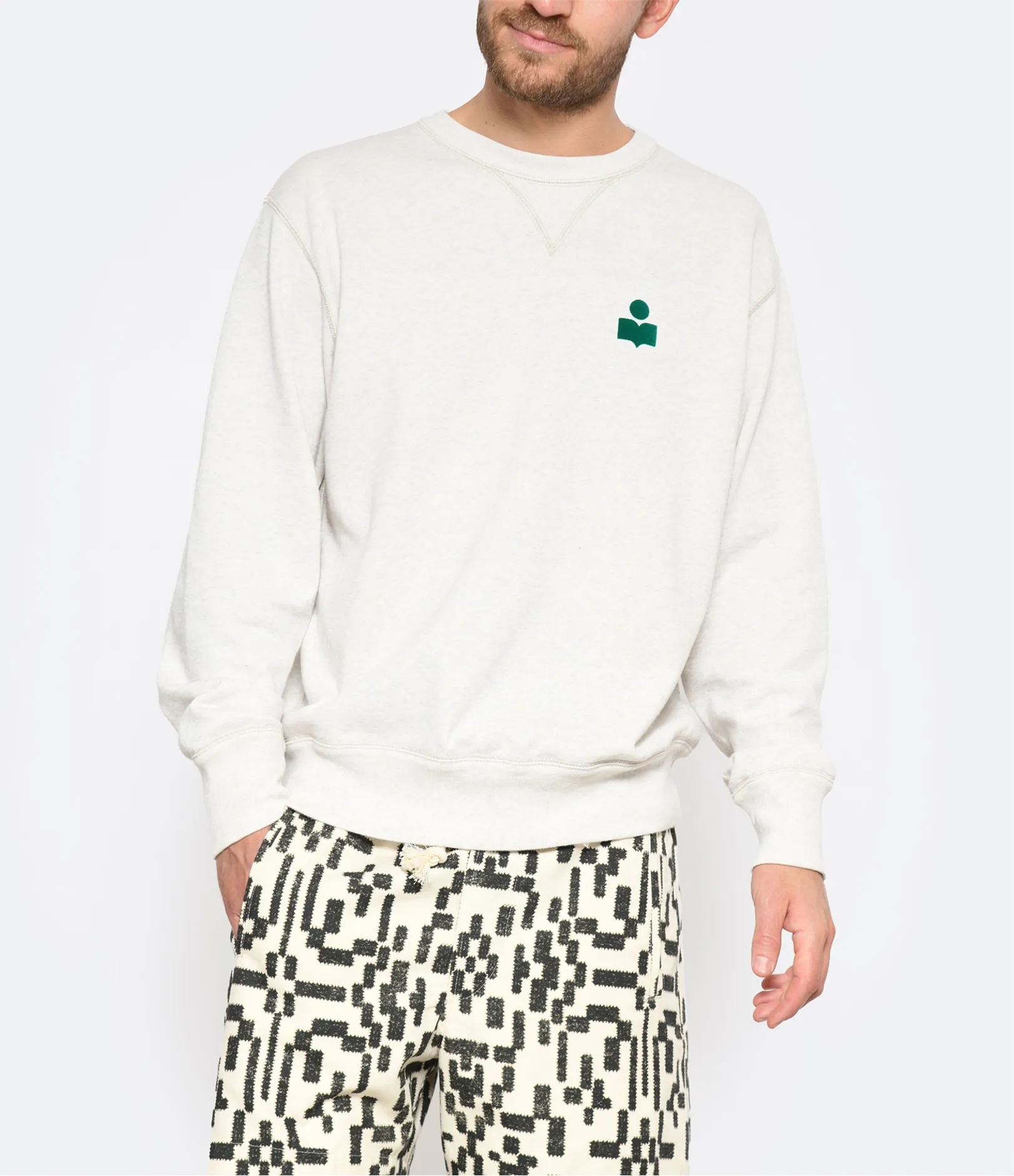 Isabel Marant Long-sleeved Crewneck Sweatshirt In White