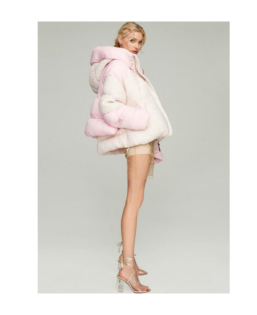 Nicole Benisti Long-sleeved Hooded Down Jacket In Pink